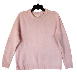 Treasure & Bond Something Navy Sweater Women Medium Pink Crew Neck Long Sleeves